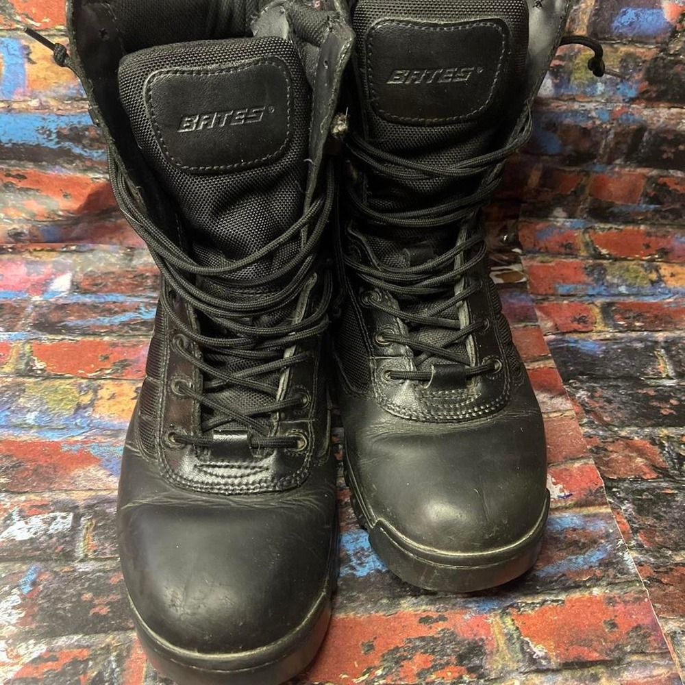 Bates black leather zip up boots size 10